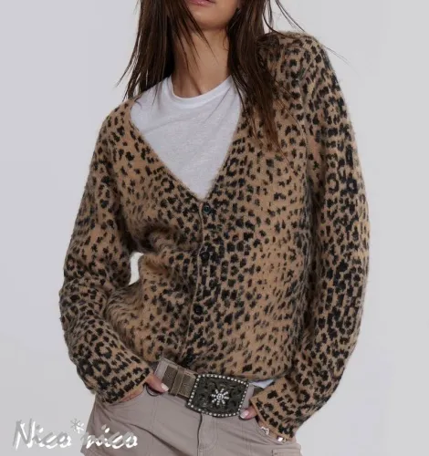 Jaded London Leopard Patterns Casual and Elegant Style Cardigans.