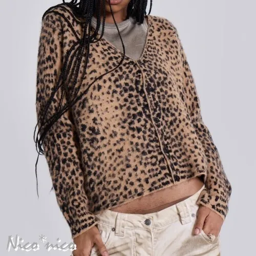 Jaded London Leopard Patterns Casual and Elegant Style Cardigans.