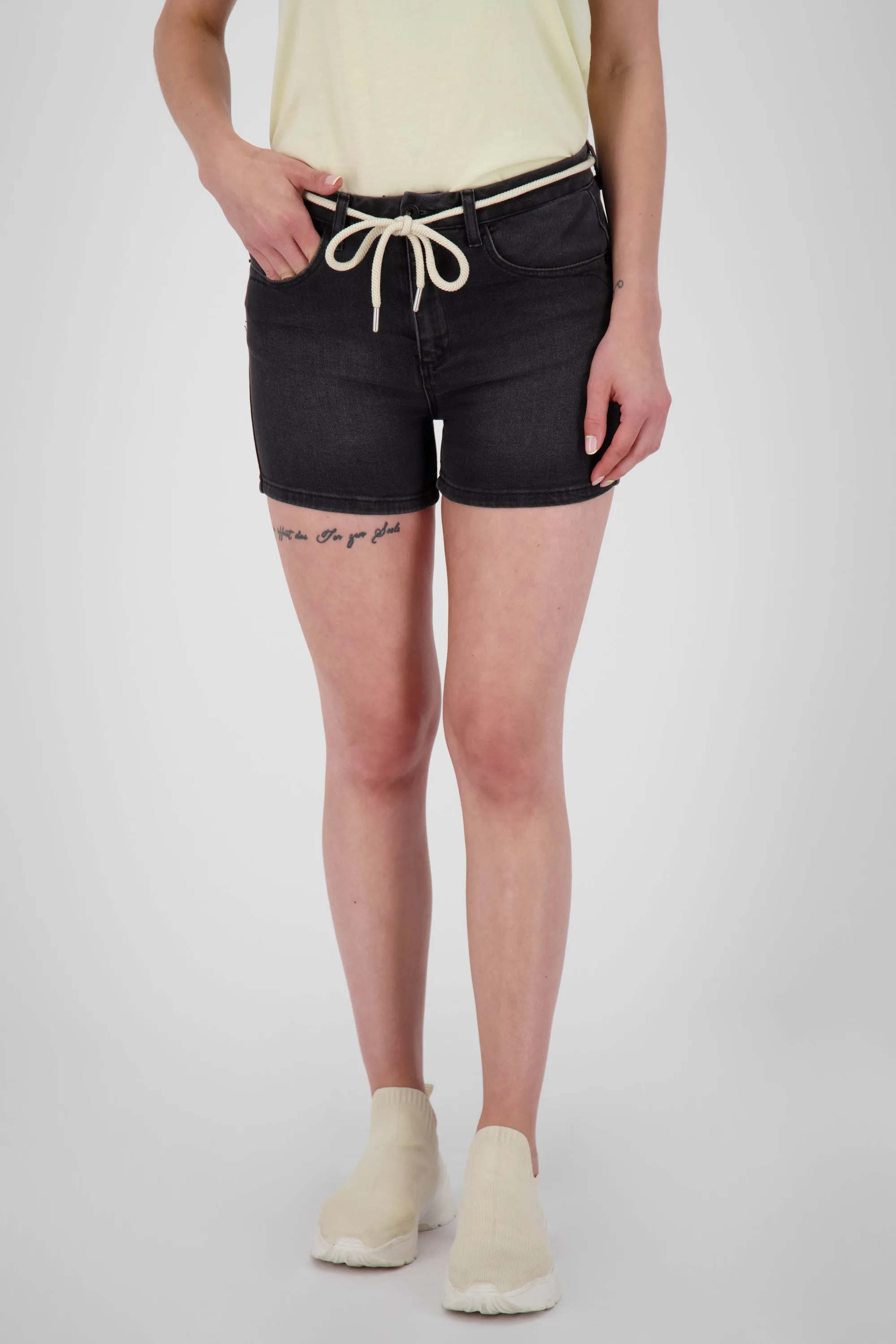 JanaAK DNM Q - Lssige Jeans Shorts für Damen Schwarz