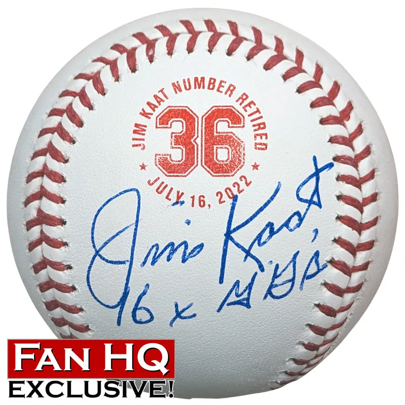 Exclusive Jim Kaat 16x Gold Glove Fan HQ Signed Baseball