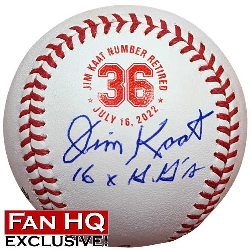 Exclusive Jim Kaat 16x Gold Glove Fan HQ Signed Baseball