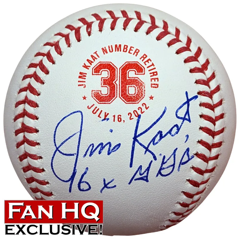 Exclusive Jim Kaat 16x Gold Glove Fan HQ Signed Baseball