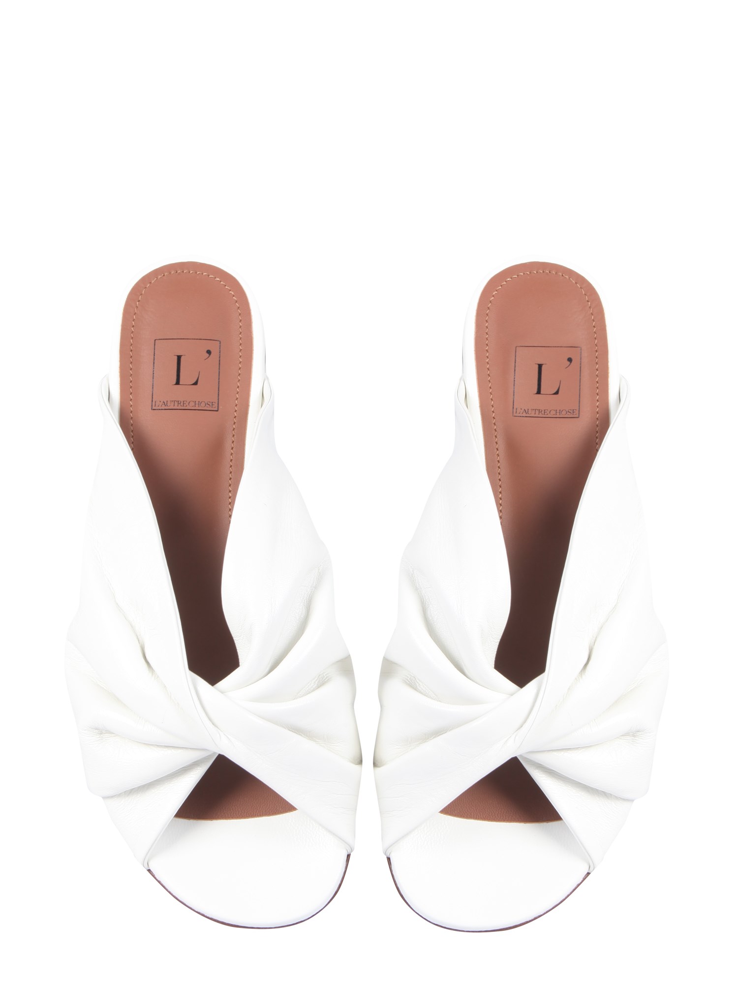 L'AUTRE CHOSE Low Painted Leather Sandals