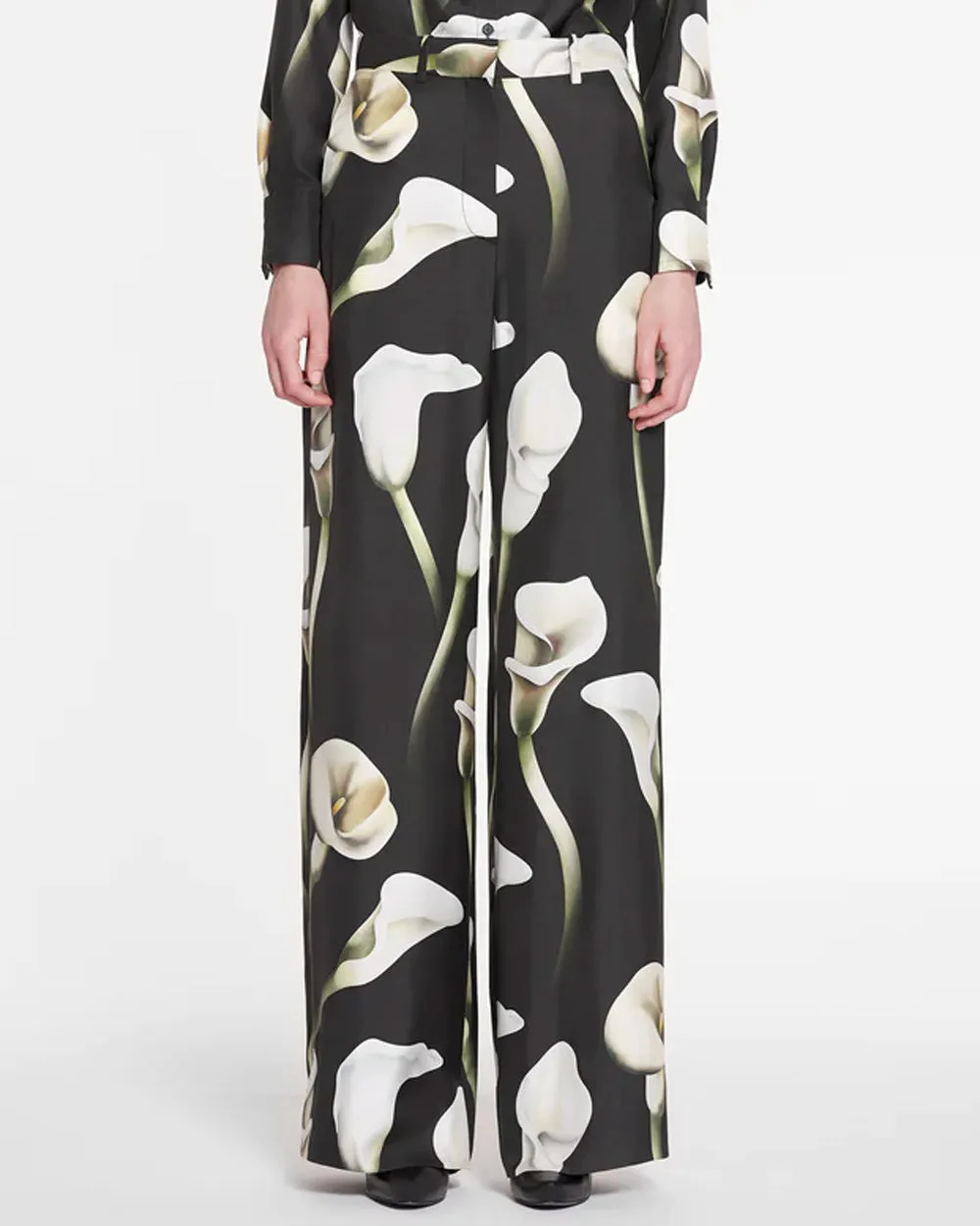 Loden Calla Lily Wide Leg Pant - Floral Print