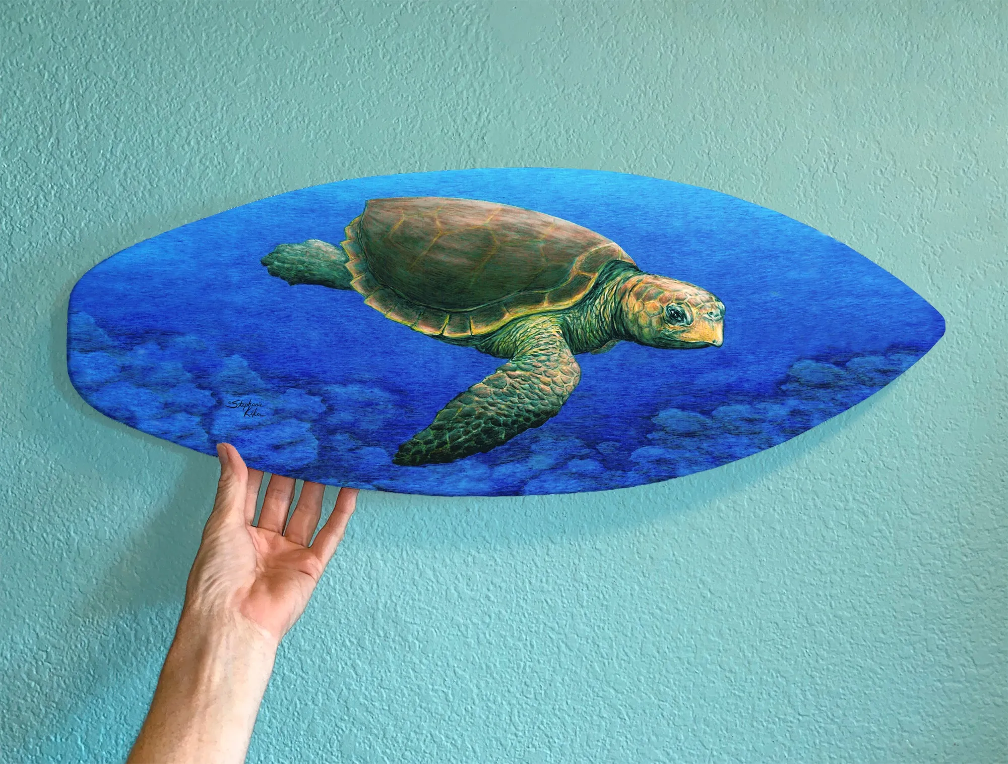 Loggerhead Turtle Surfboard Decor