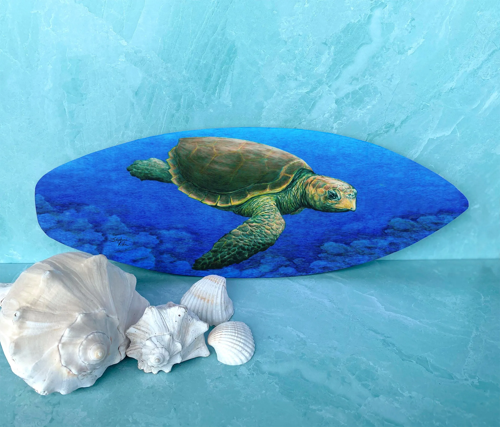 Loggerhead Turtle Surfboard Decor