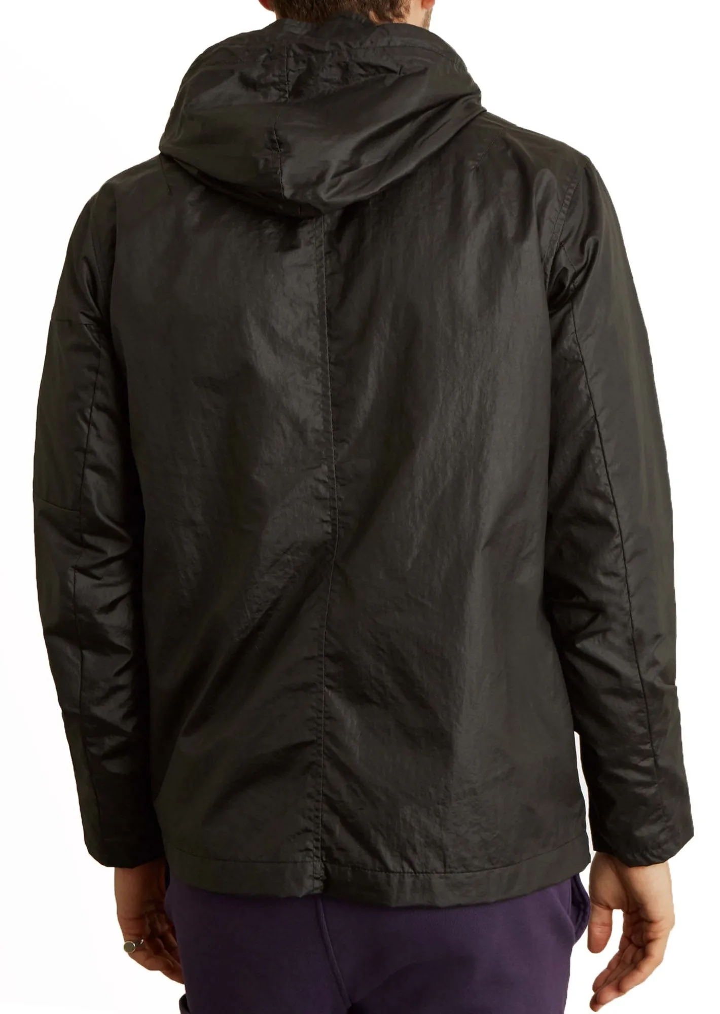 True Black Hooded Zip Through Jacket by Lyle & Scott Minimal