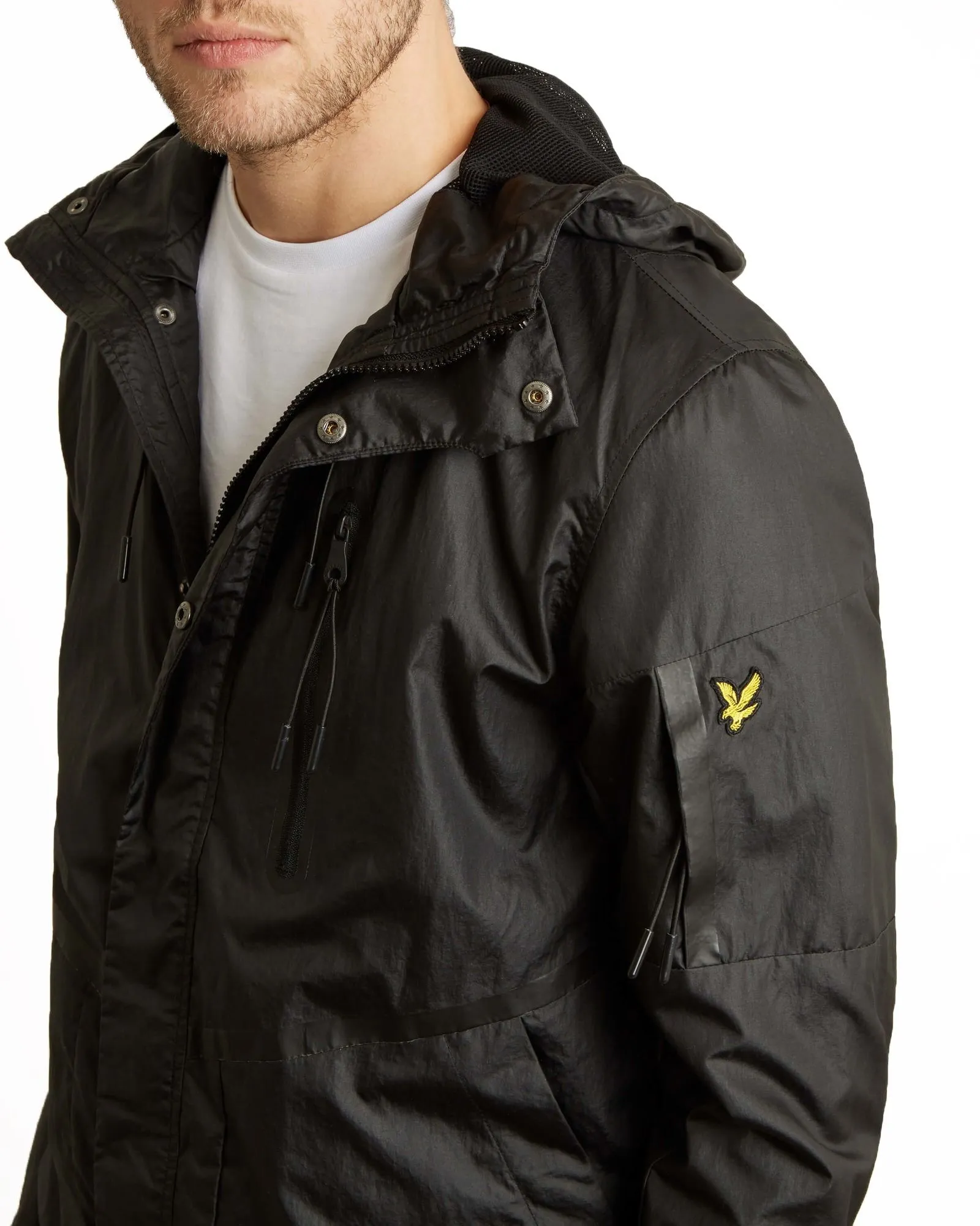 True Black Hooded Zip Through Jacket by Lyle & Scott Minimal