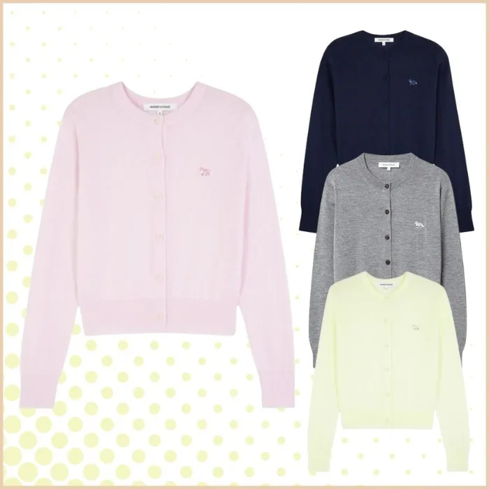 Maison Kitsune Wool Long Sleeves Office Elegant Casual Style