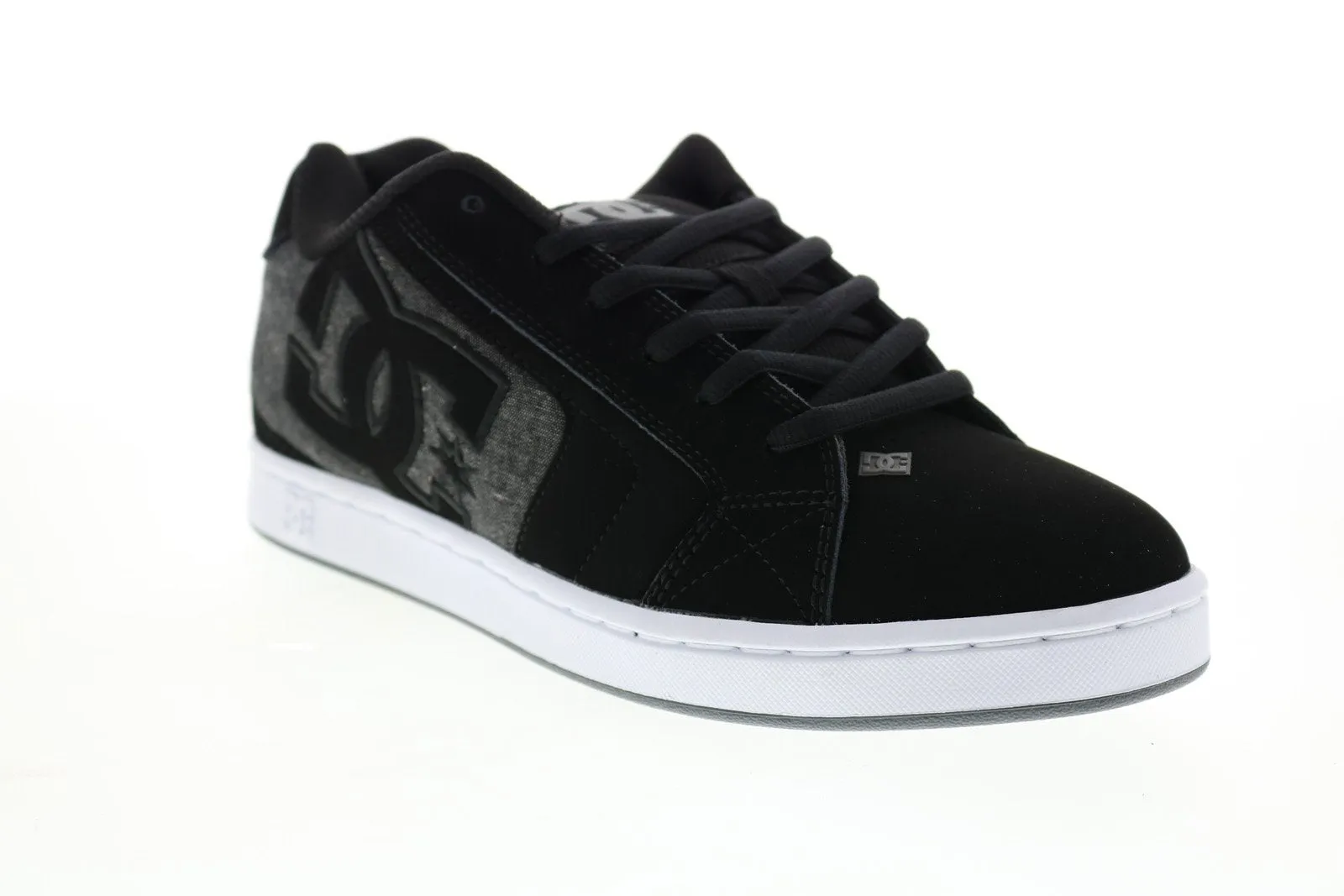 Mens Black Nubuck Lace Up Sneakers Shoes for Skate Style - DC Net 302361.