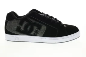 Mens Black Nubuck Lace Up Sneakers Shoes for Skate Style - DC Net 302361.