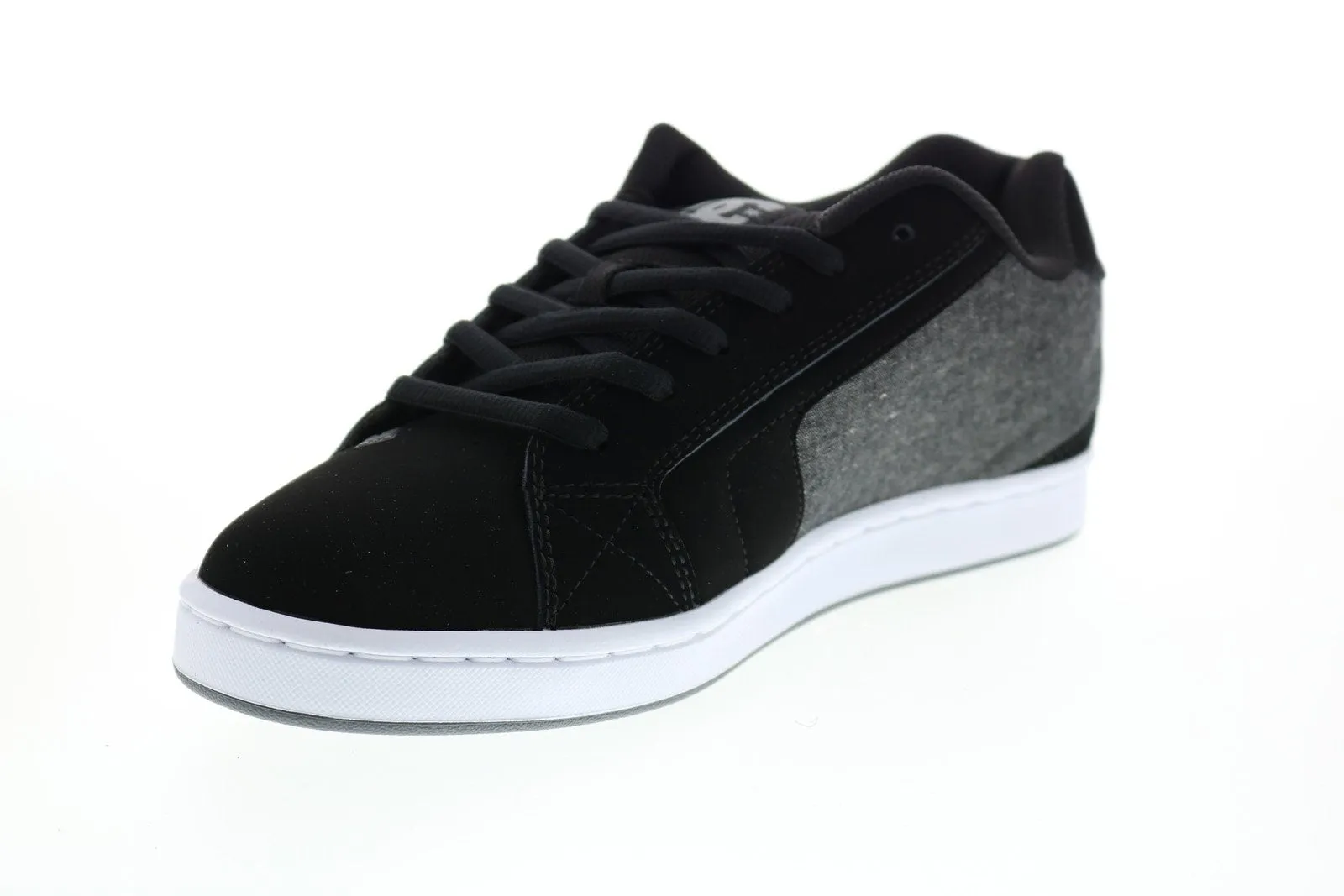 Mens Black Nubuck Lace Up Sneakers Shoes for Skate Style - DC Net 302361.