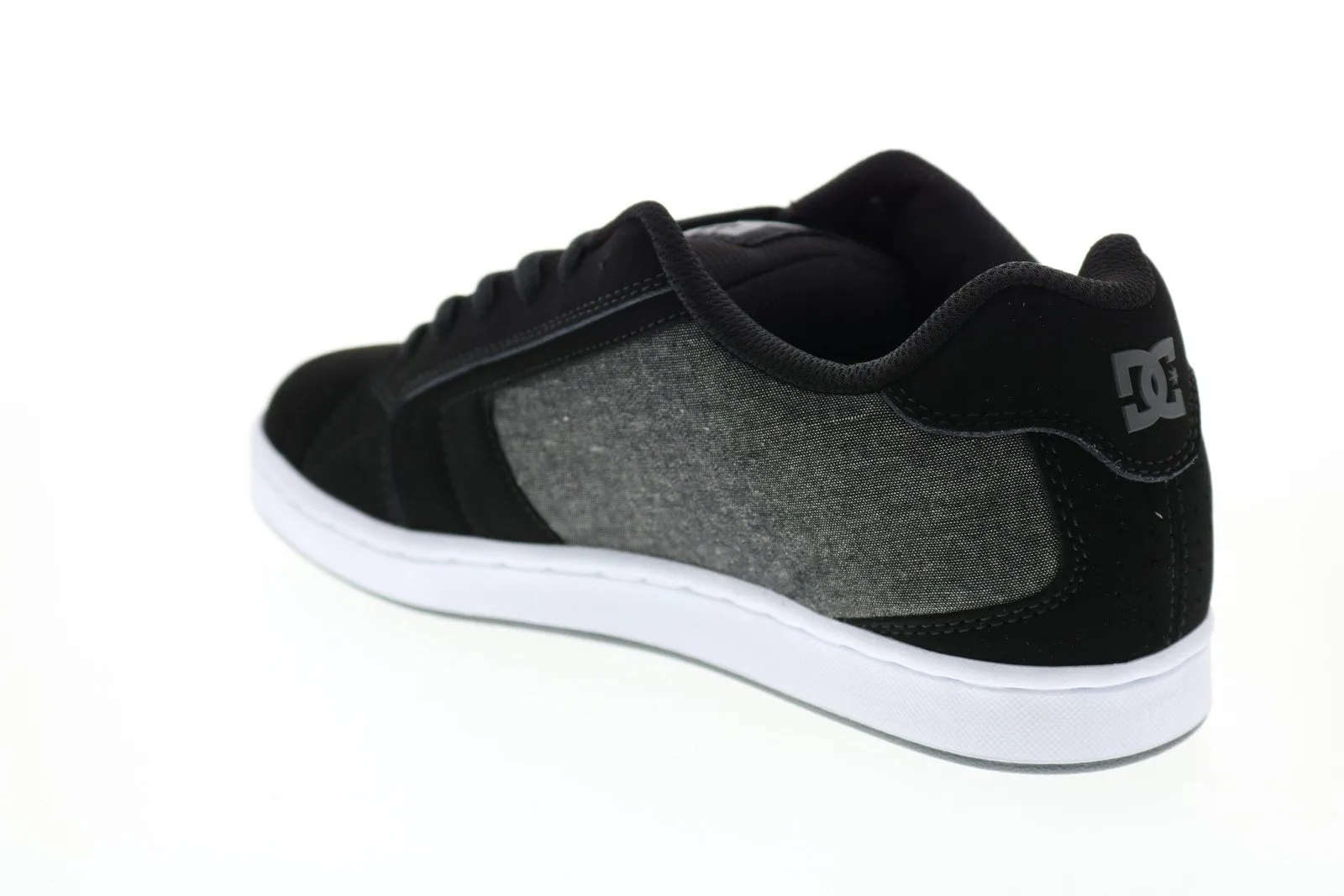 Mens Black Nubuck Lace Up Sneakers Shoes for Skate Style - DC Net 302361.