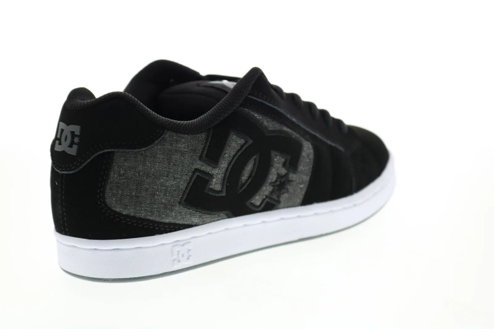 Mens Black Nubuck Lace Up Sneakers Shoes for Skate Style - DC Net 302361.