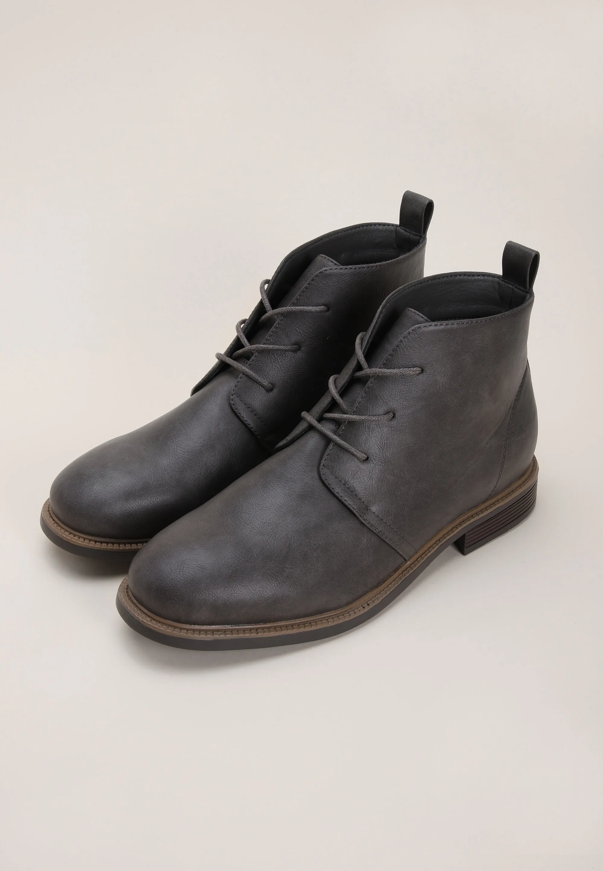 Plain Charcoal Desert Boots for Men