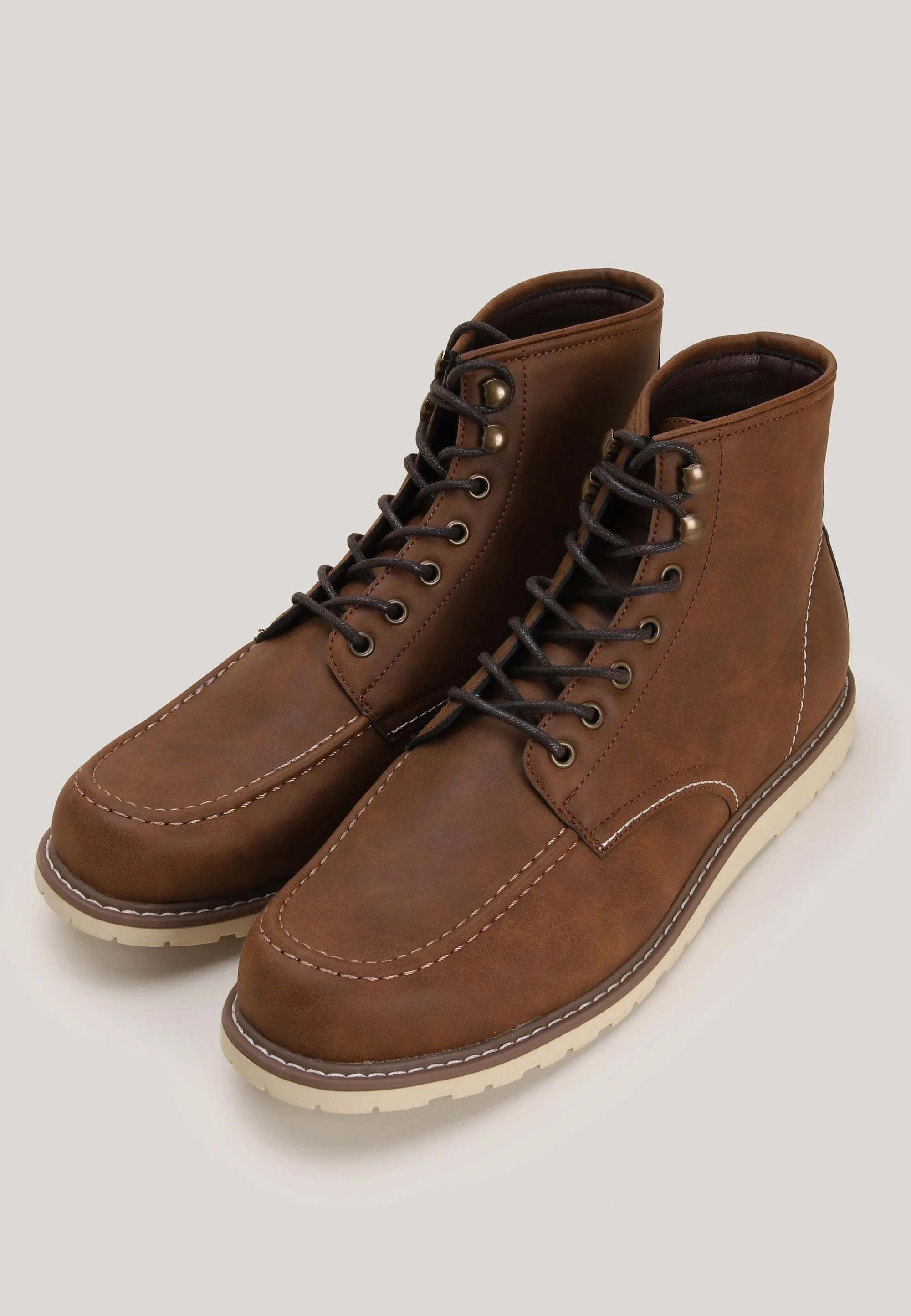 Men's Tan Lace Up Sport Sole Boots Shop