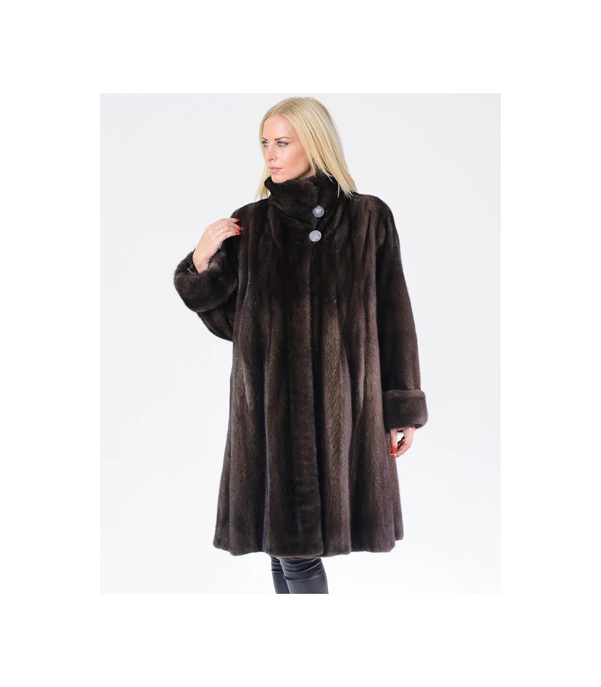 Mink Fur Coats in Mahogany: Shop at FurSource.com