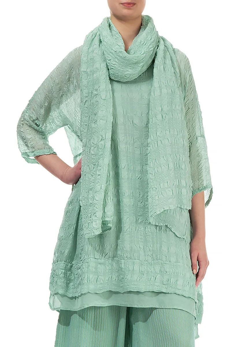 Mint Green Silk Scarf - Lightweight