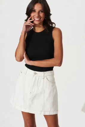 Mojito Denim Skirt In White