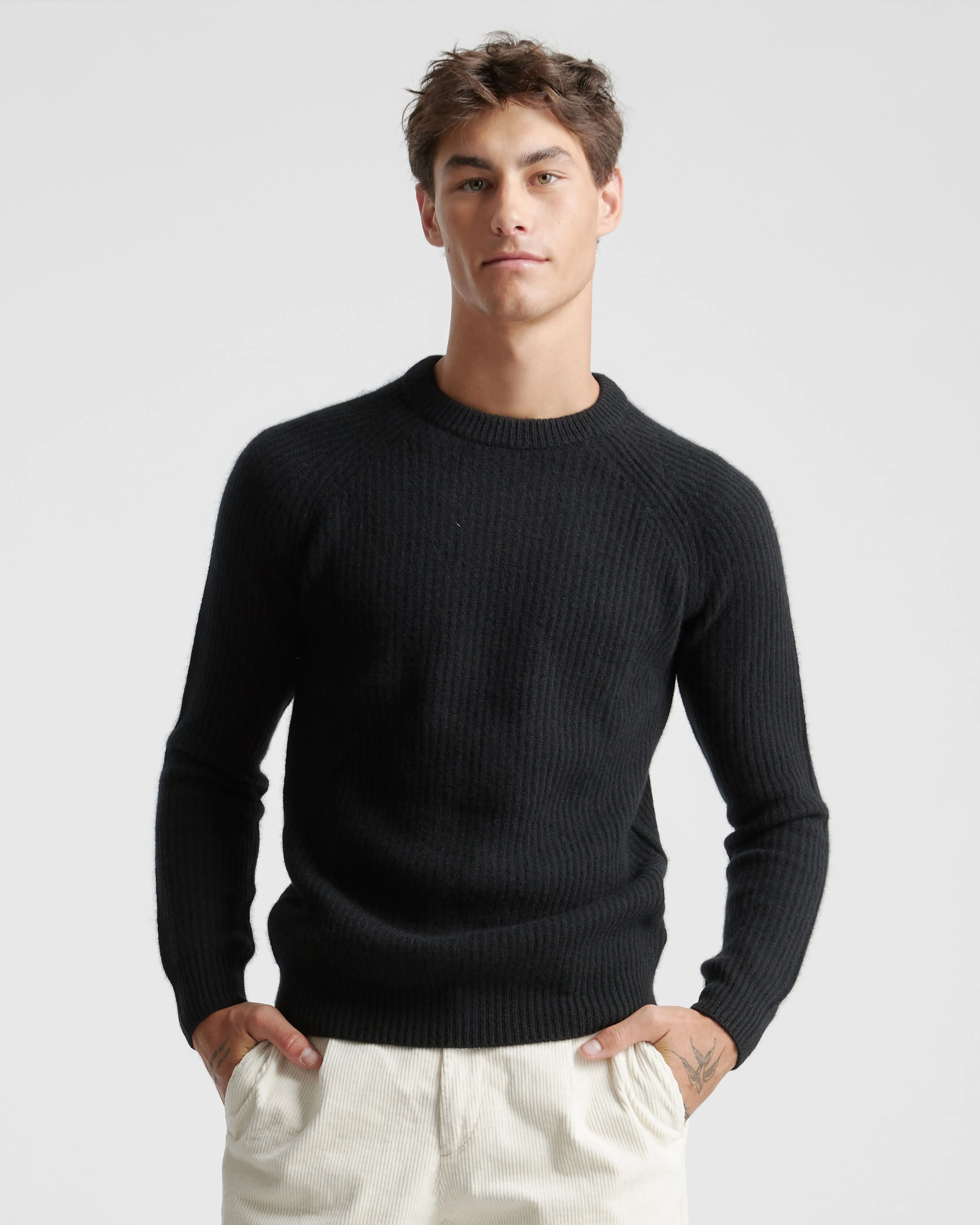 Fisherman Crewneck Sweater in Mongolian Cashmere