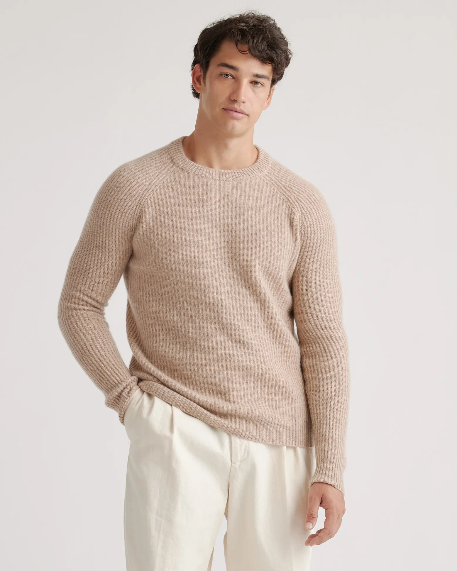 Fisherman Crewneck Sweater in Mongolian Cashmere