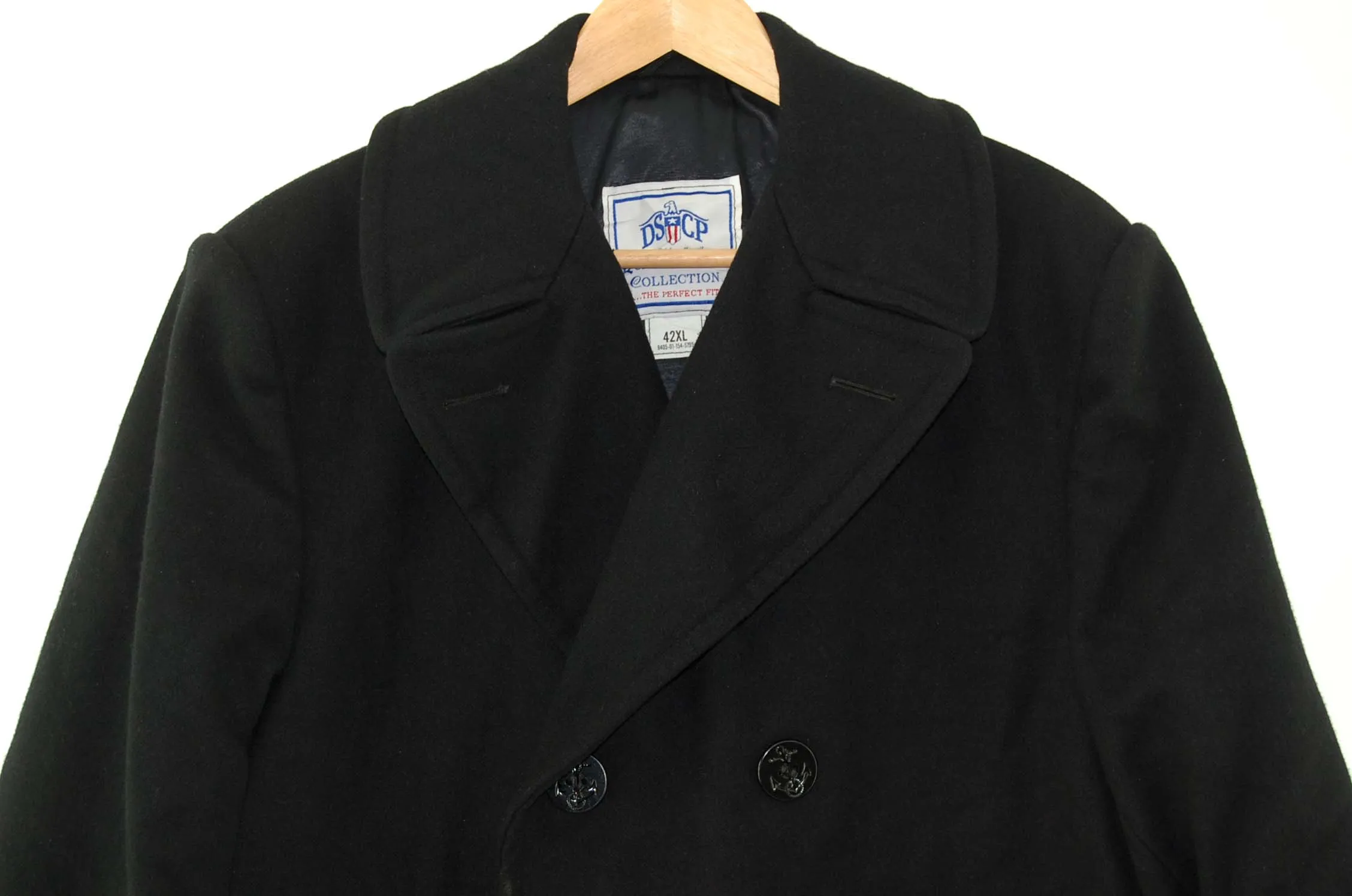 Navy Blue Pea Coat - Large