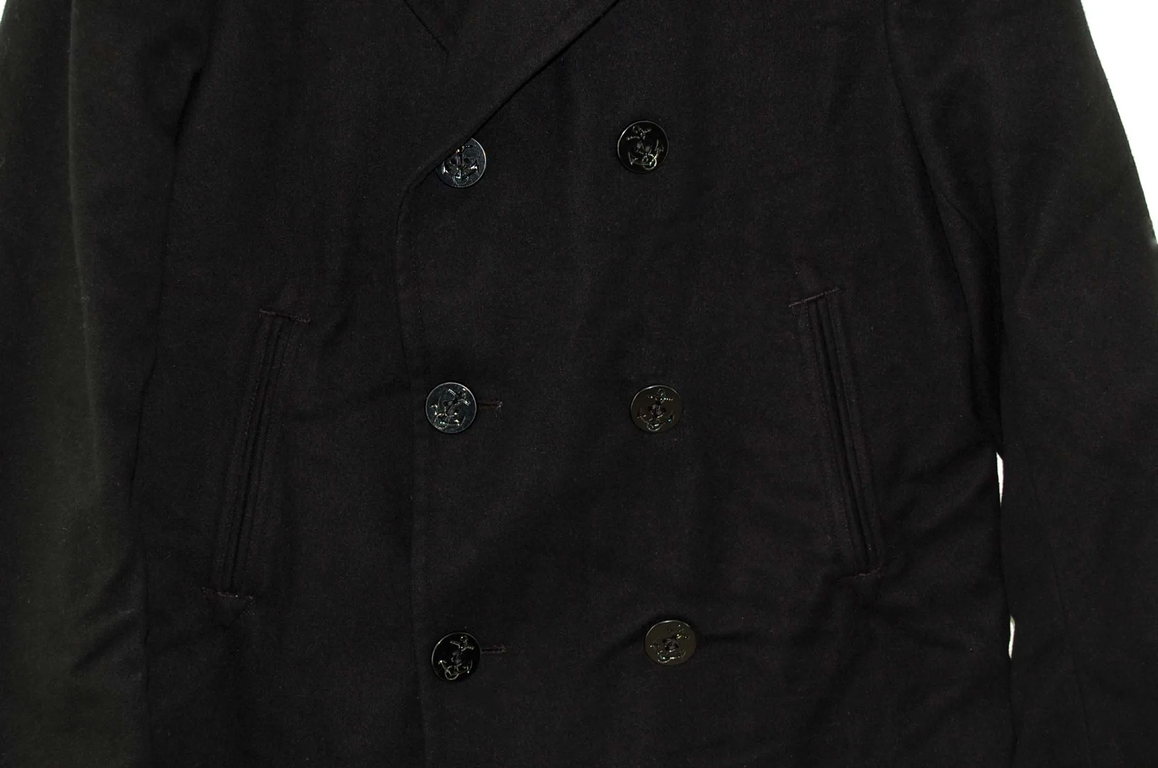 Navy Blue Pea Coat - Large