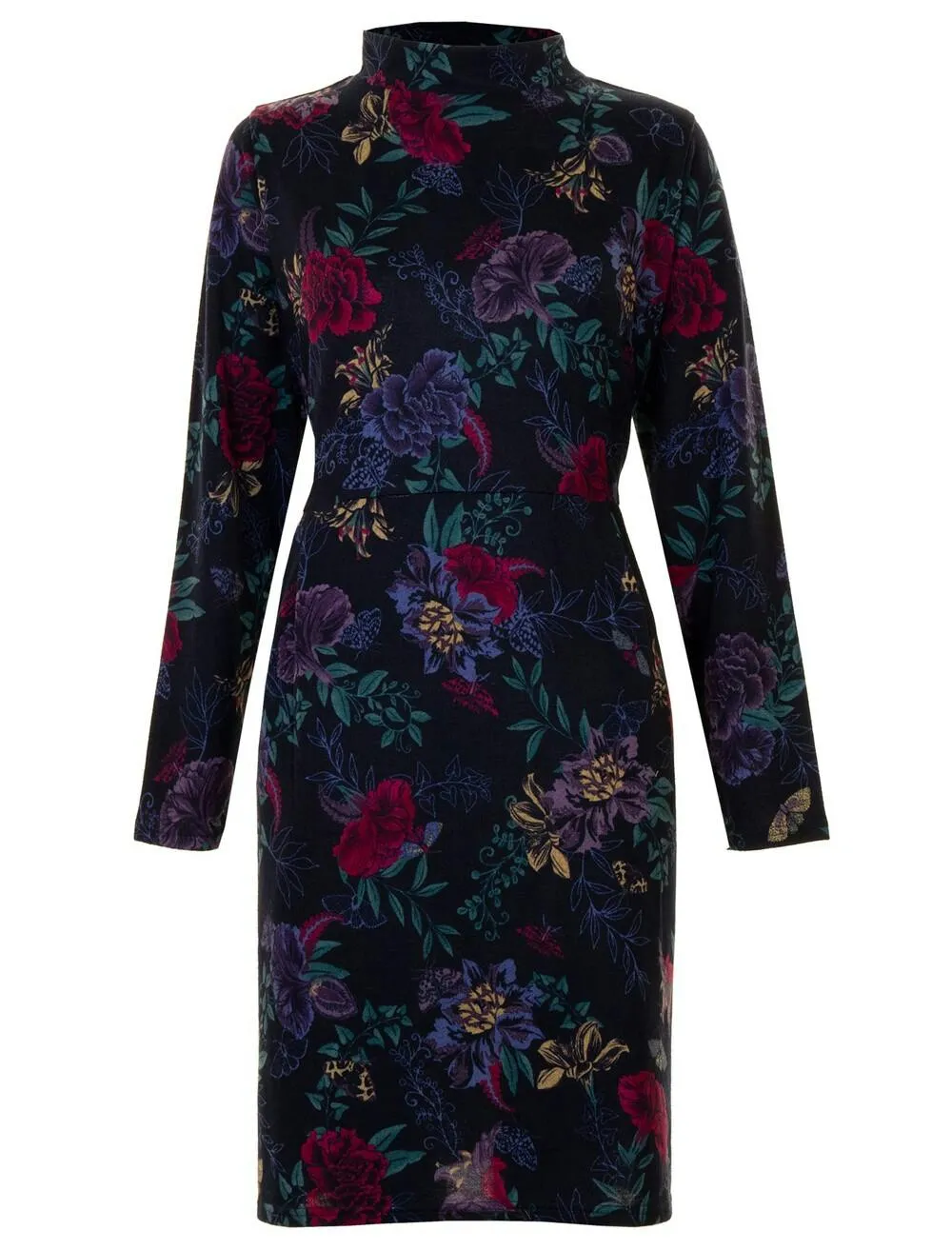 Navy Floral Midi Dress