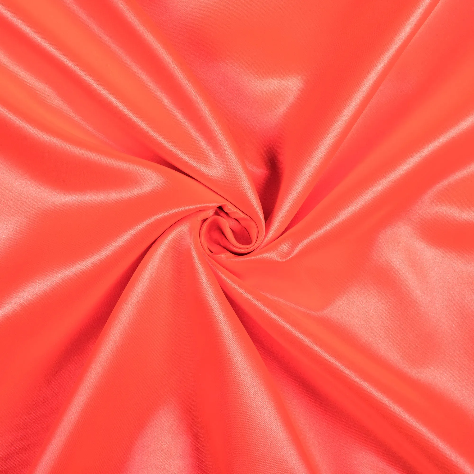 Neon Satin Fabric in International Orange Color