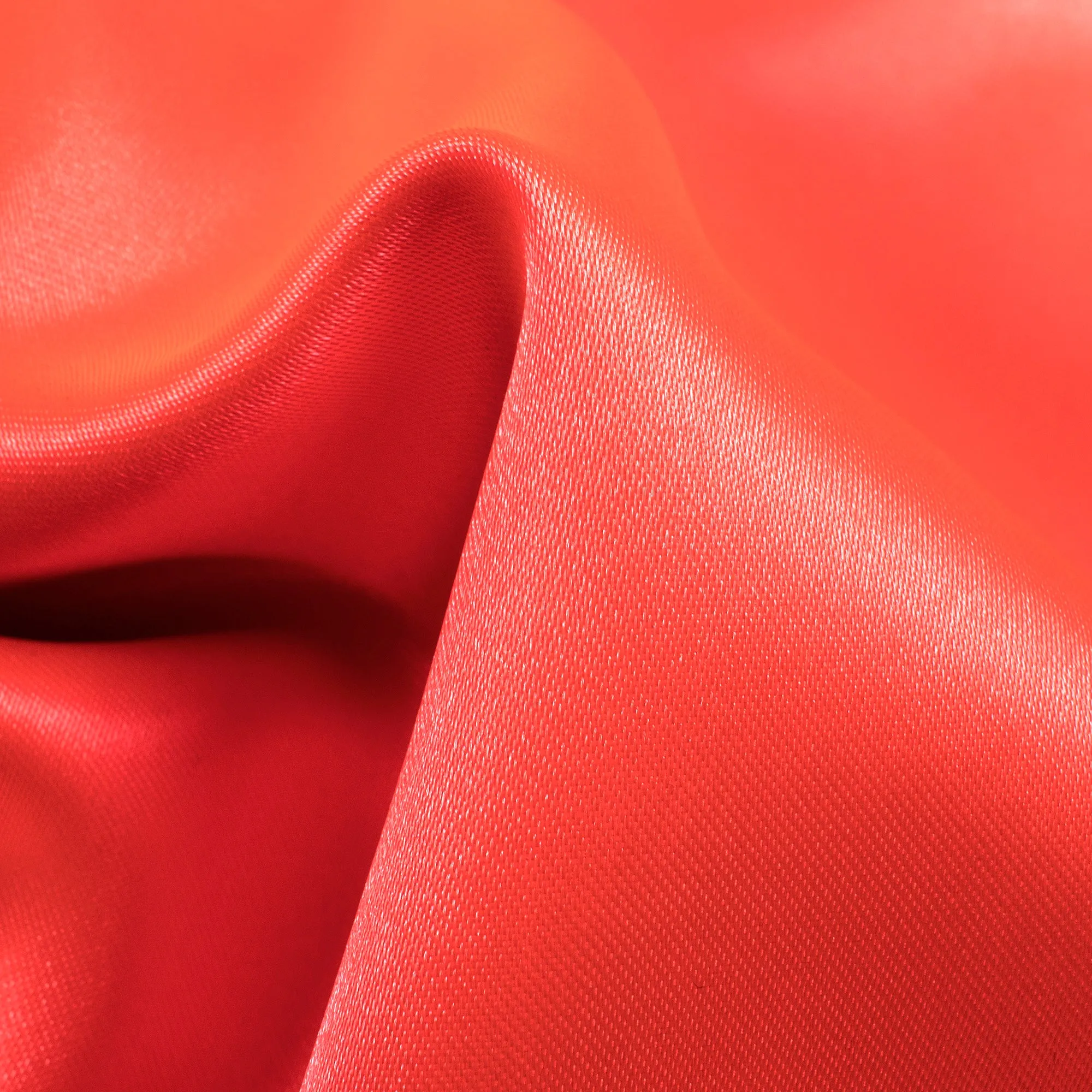 Neon Satin Fabric in International Orange Color