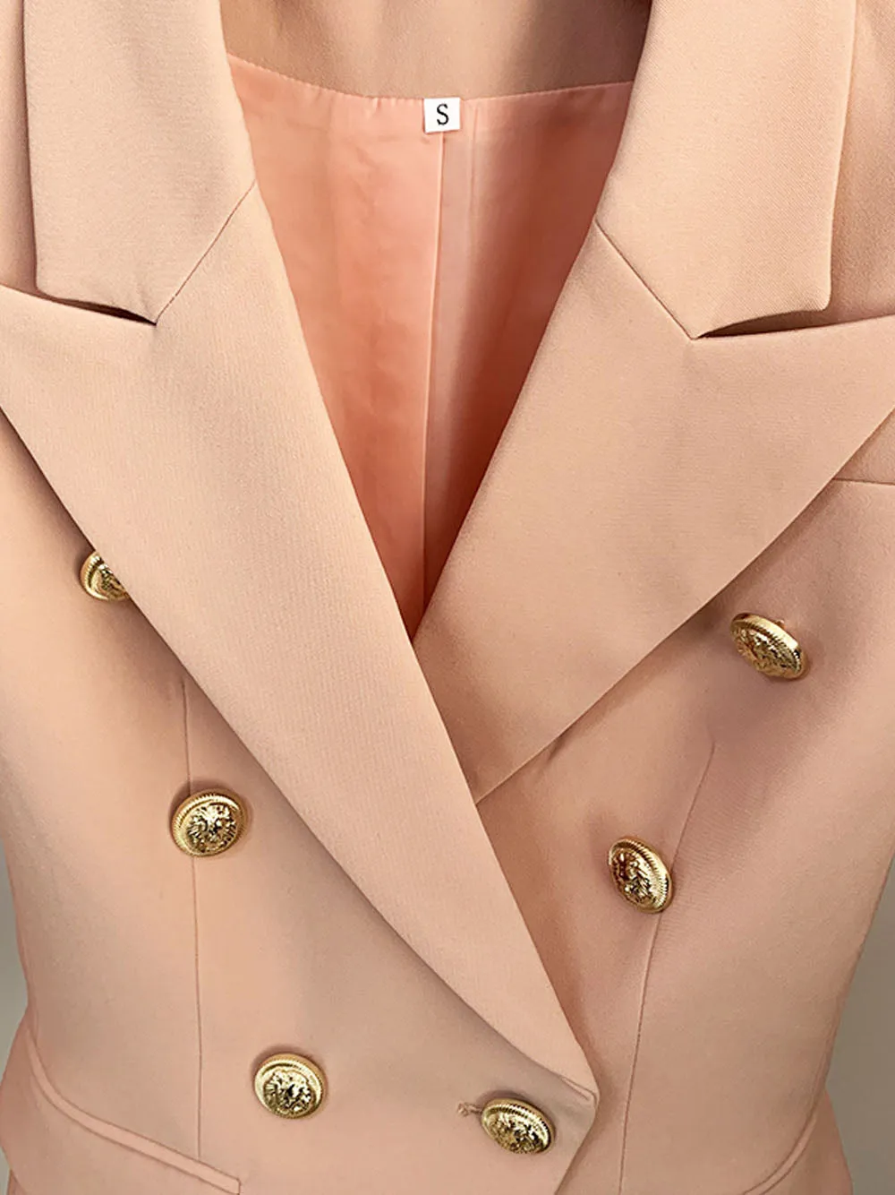 Nude Double Breasted Jacket - Shop Now