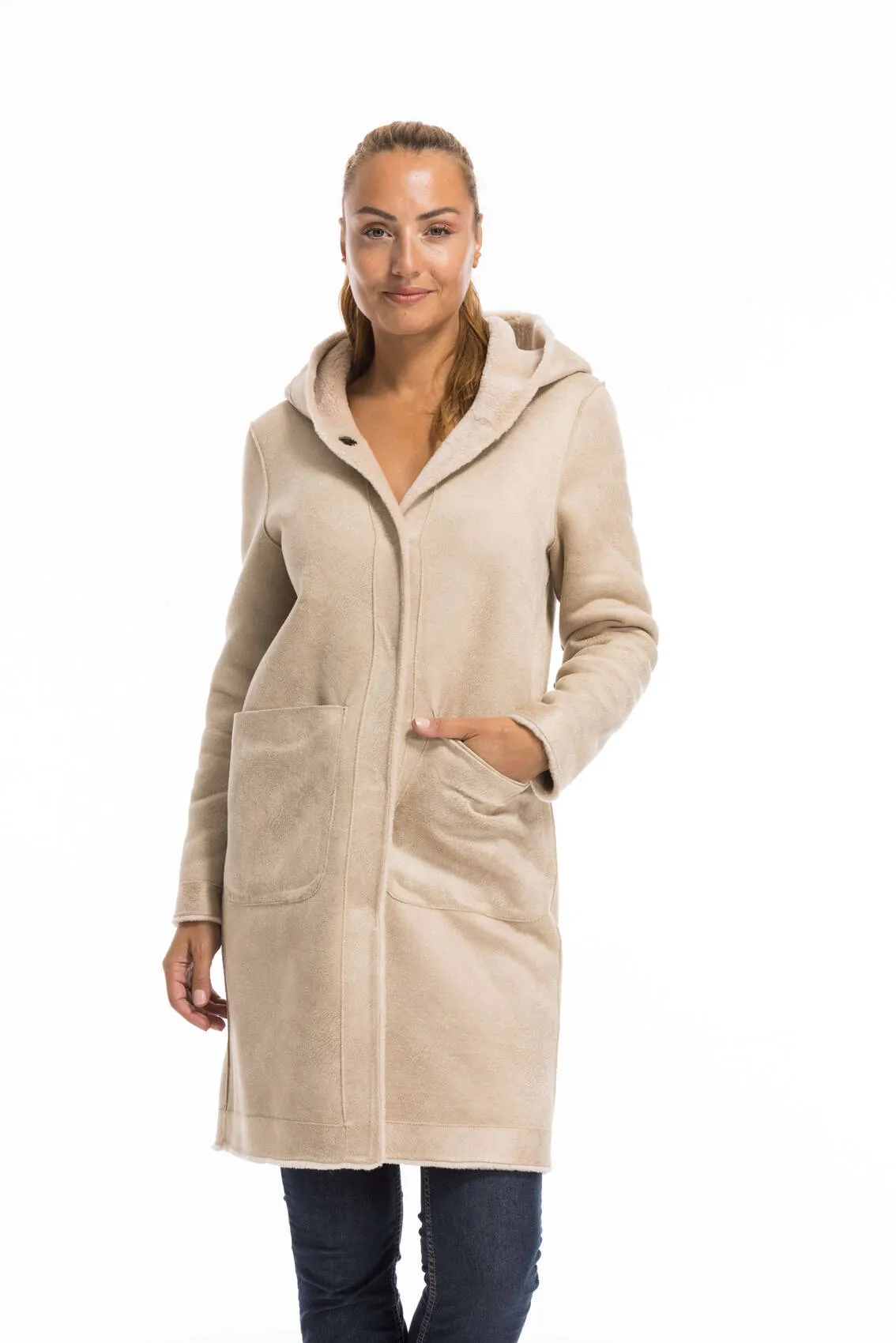 Oakwood women's wool coat in coffee color - Style 63747