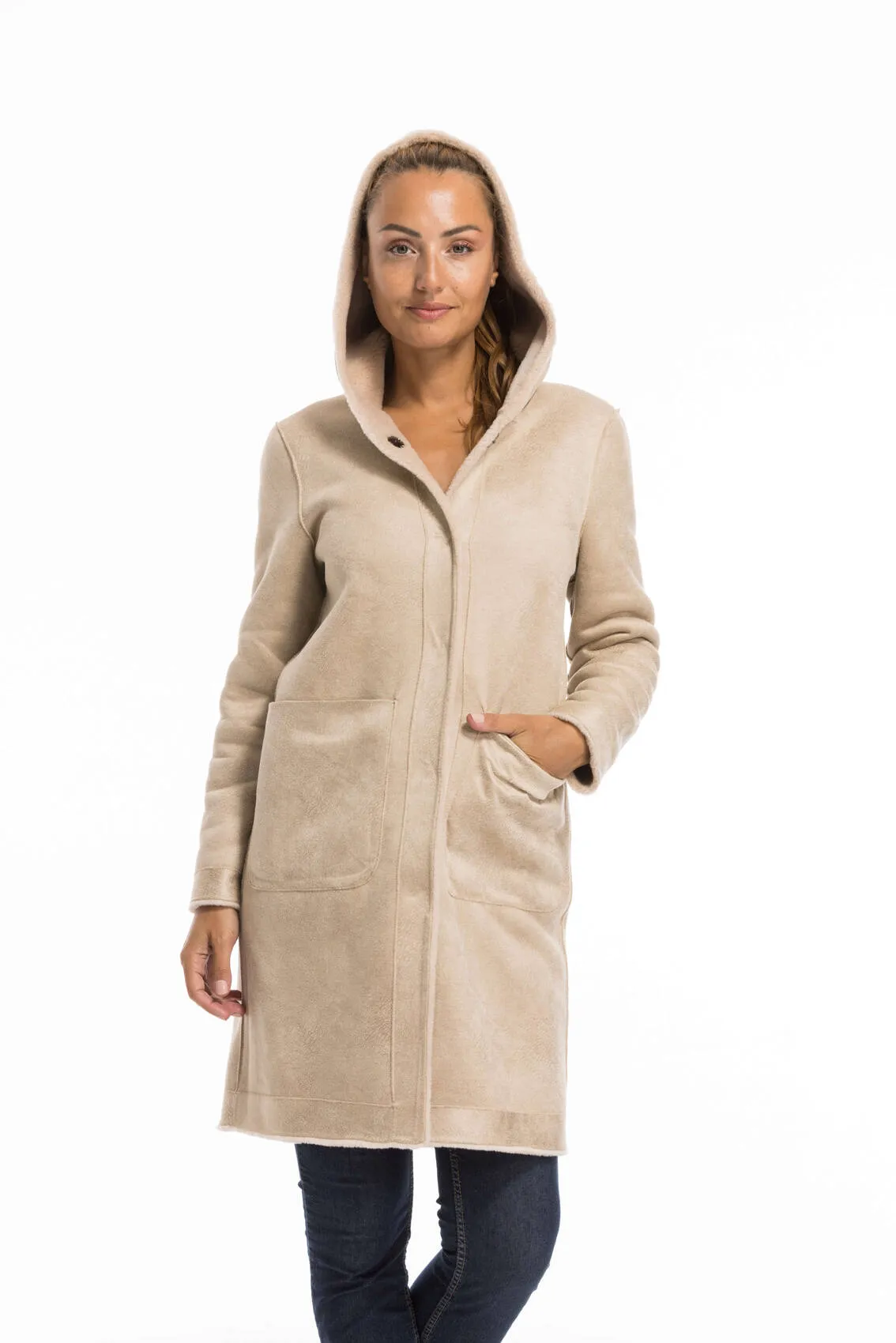 Oakwood women's wool coat in coffee color - Style 63747