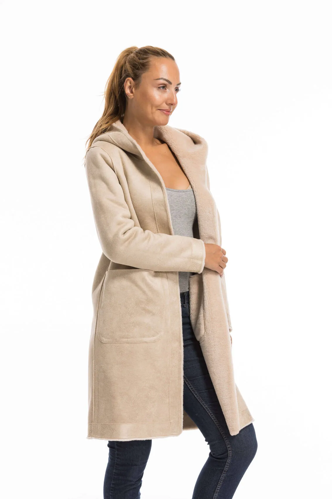 Oakwood women's wool coat in coffee color - Style 63747