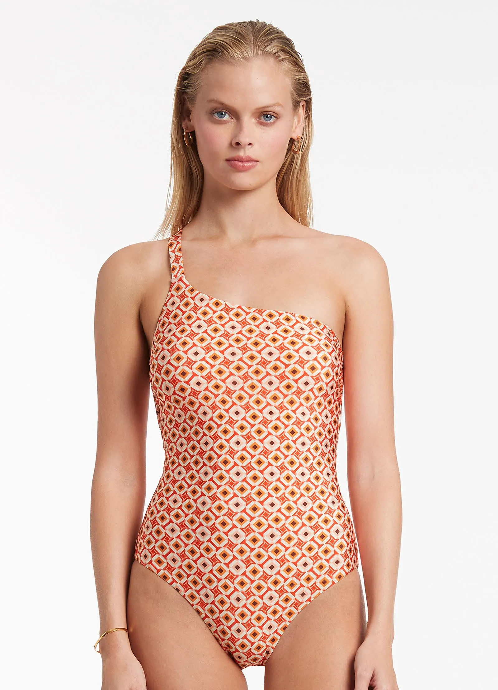 One Shoulder One Piece Swimsuit - Fiamma