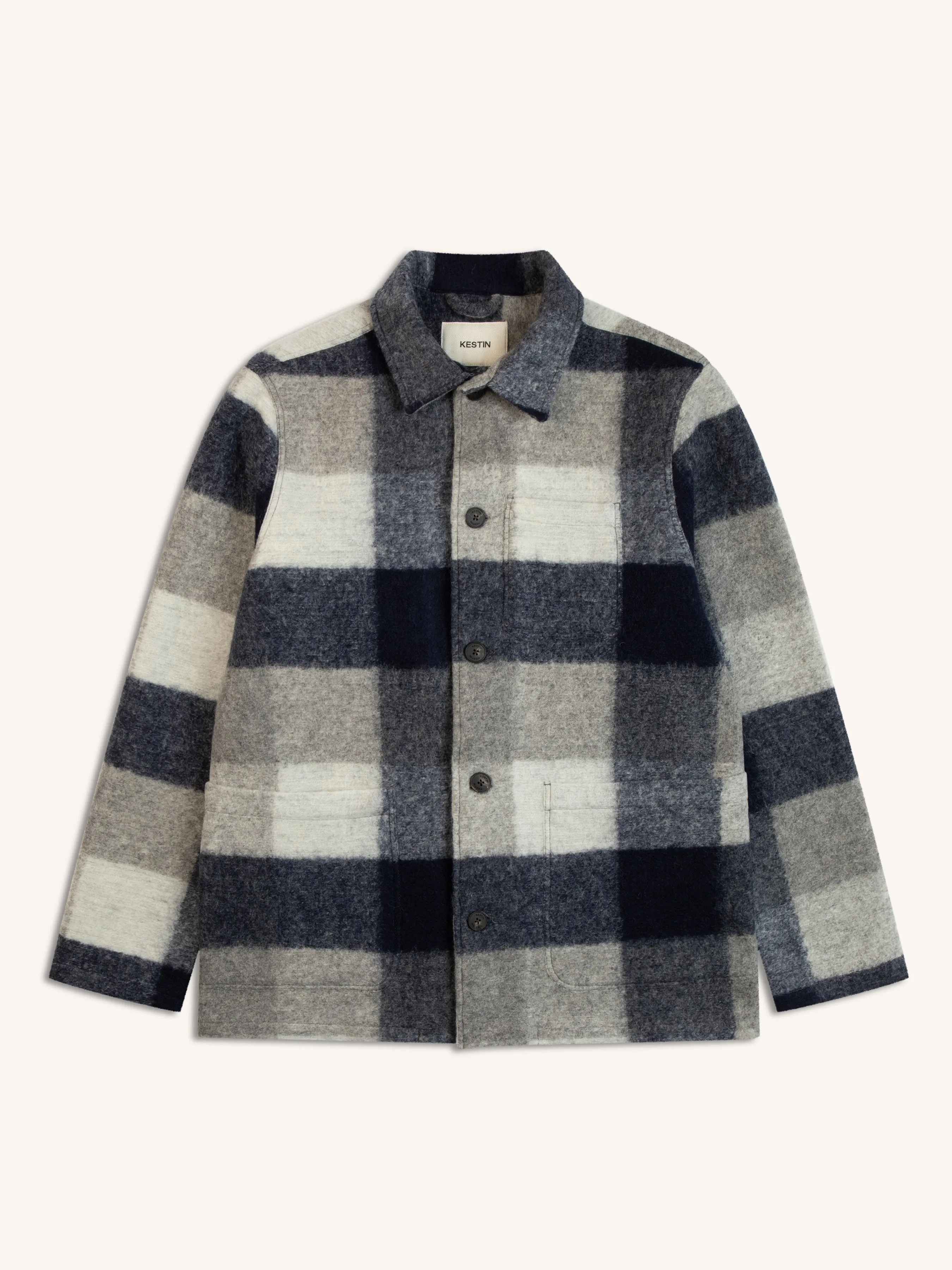 Navy Check Wool Blend Ormiston Jacket