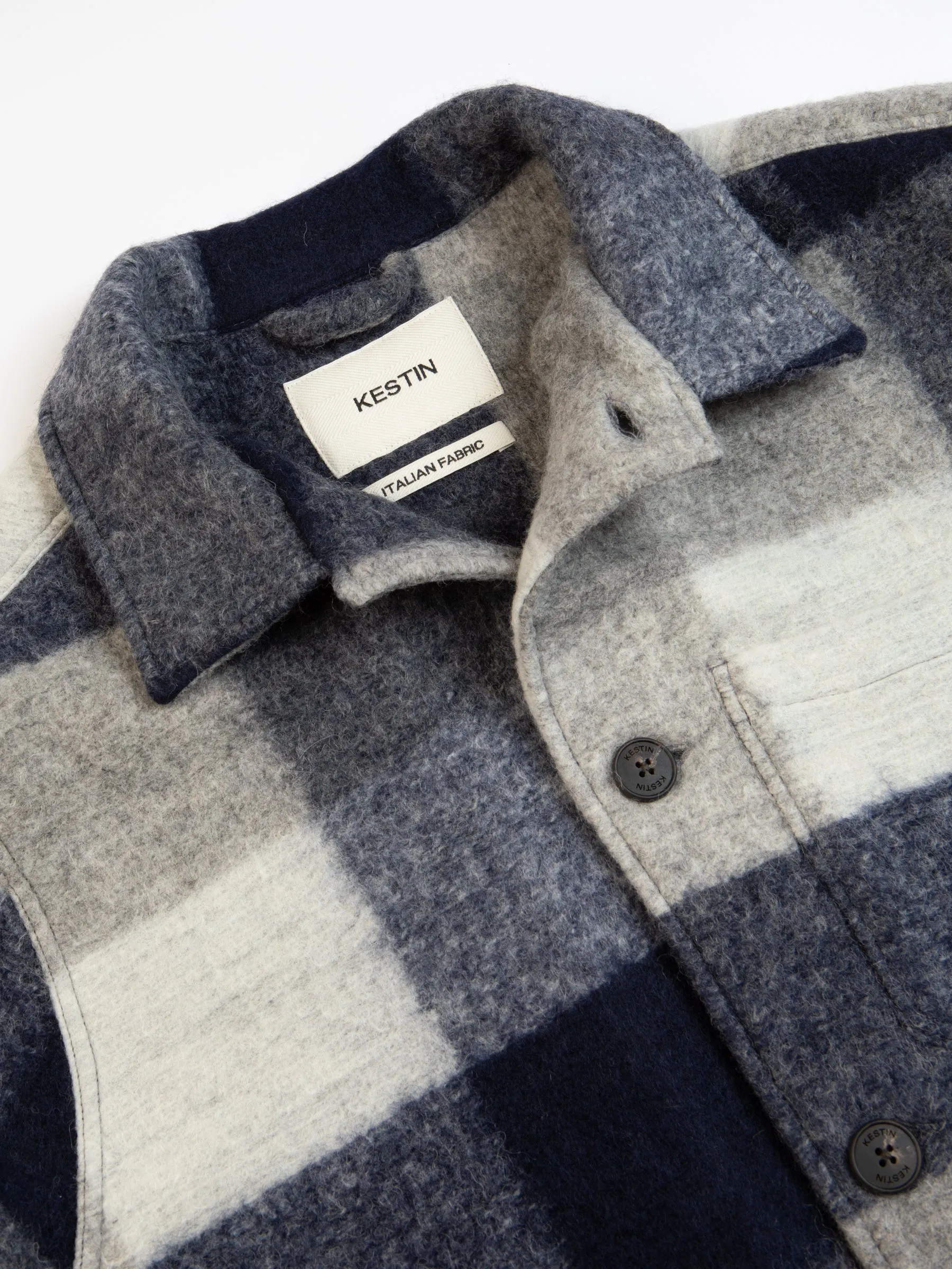 Navy Check Wool Blend Ormiston Jacket