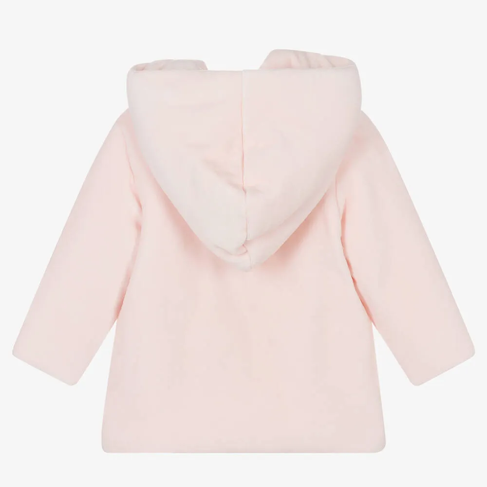 Pink Velour Pram Coat for Baby Girls.