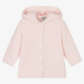 Pink Velour Pram Coat for Baby Girls.