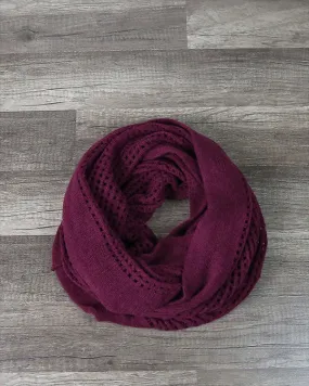 Plum Boho Infinity Grid Scarf - Shop Now