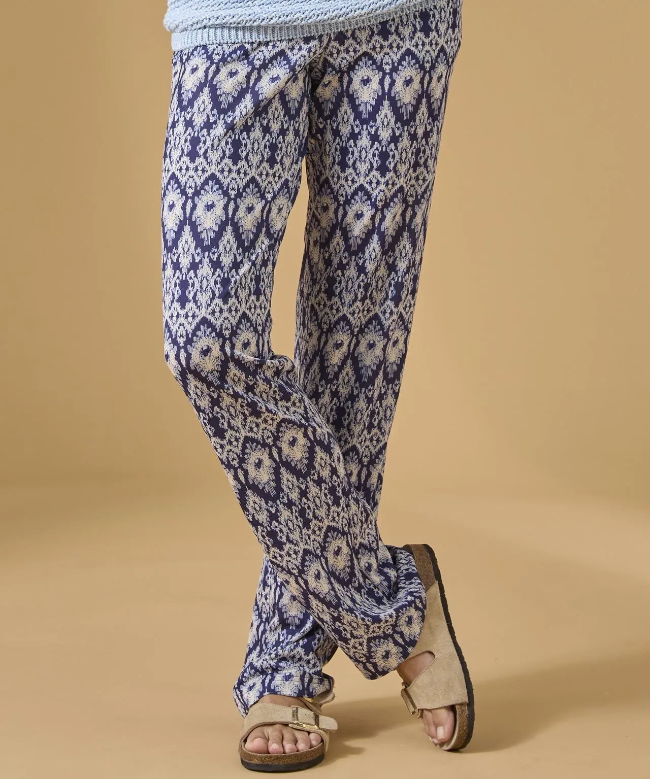 Print Jersey Tapered Trousers