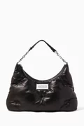 Quilted Leather Glam Hobo Shoulder Bag