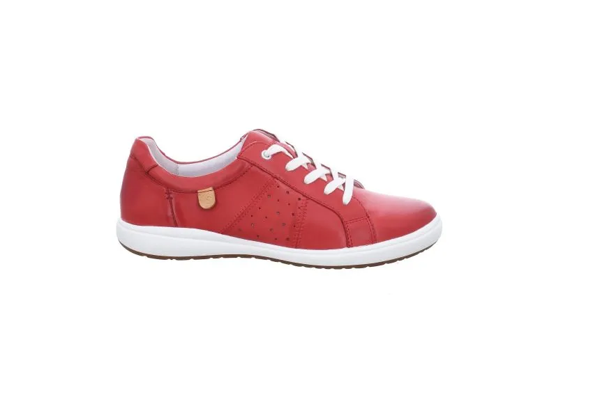 Red leather lace-up sneaker - Caren 01