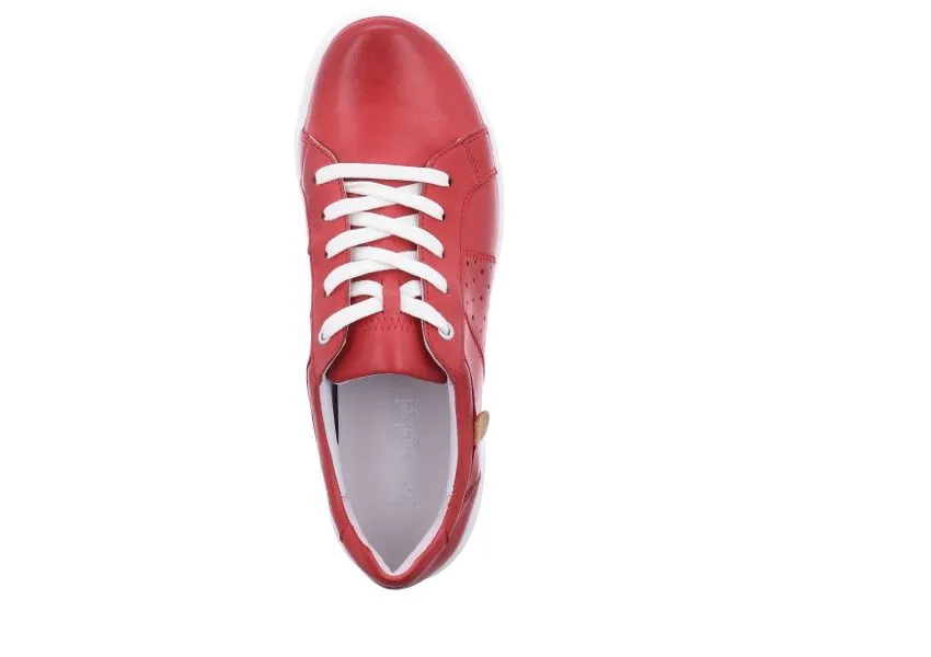 Red leather lace-up sneaker - Caren 01