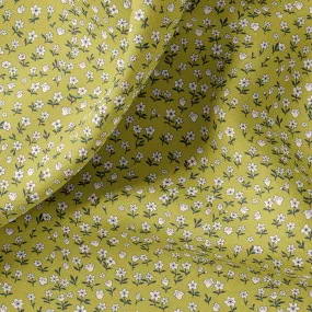 Retro Floral Print Linen Fabric for Clothing, Bedding, Curtains & Upholstery - By the Yard or Meter.