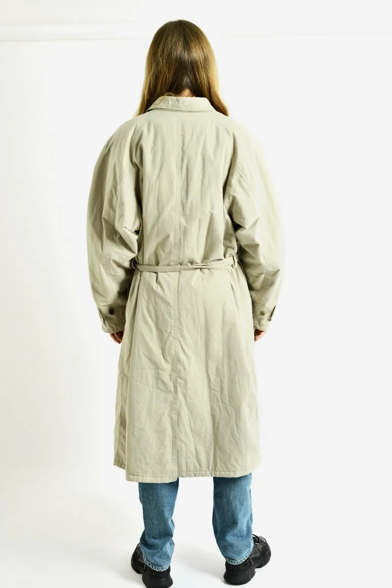 Beige Padded Retro Mac Coat Men