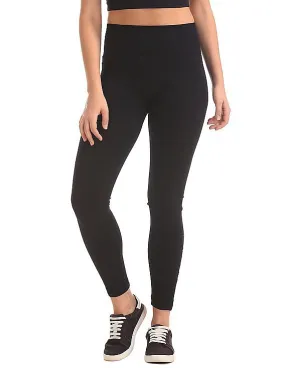 Ribbed Waist Active Leggings