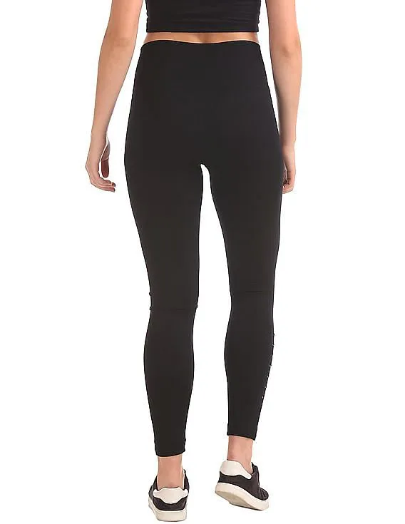 Ribbed Waist Active Leggings