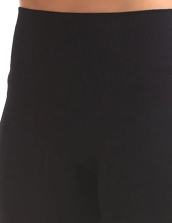 Ribbed Waist Active Leggings