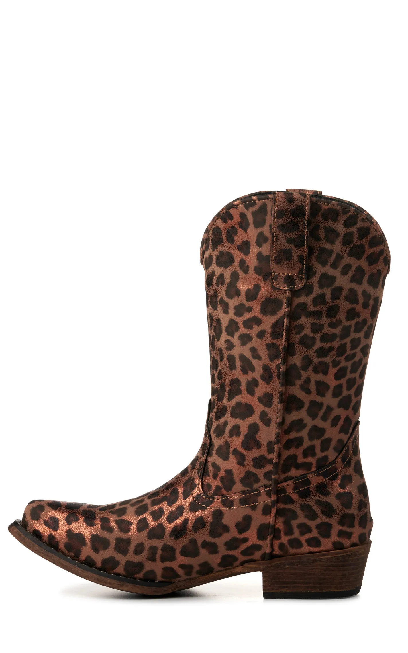 Roper Women's Metallic Leopard Print Snip Toe Cowgirl Boots